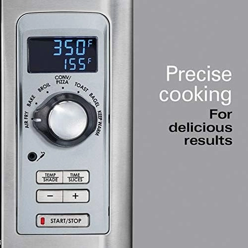 Hamilton Beach Professional Sure-Crisp Digital Toaster Oven Air Fryer Combo, 1500W, Fits 12” Pizza 6 Slice Capacity, Temperature Probe, Stainless Steel (31243)