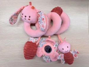 Hanging Car Seat Toys, Spiral Crib & Stroller Activity Toys with Rattles for Babies 0-6 Months, Baby Car Seat Accessories Toy for Developing Sensory & Motor Skills, Gift for Newborn Infant - Rabbit