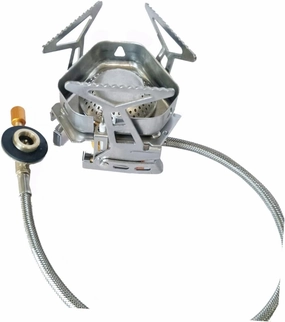 Happyyami Portable Split Gas Stove for Camping Thickened Stainless Steel Outdoor Cooker with Windshield Camping Stove for Picnics and Barbecues