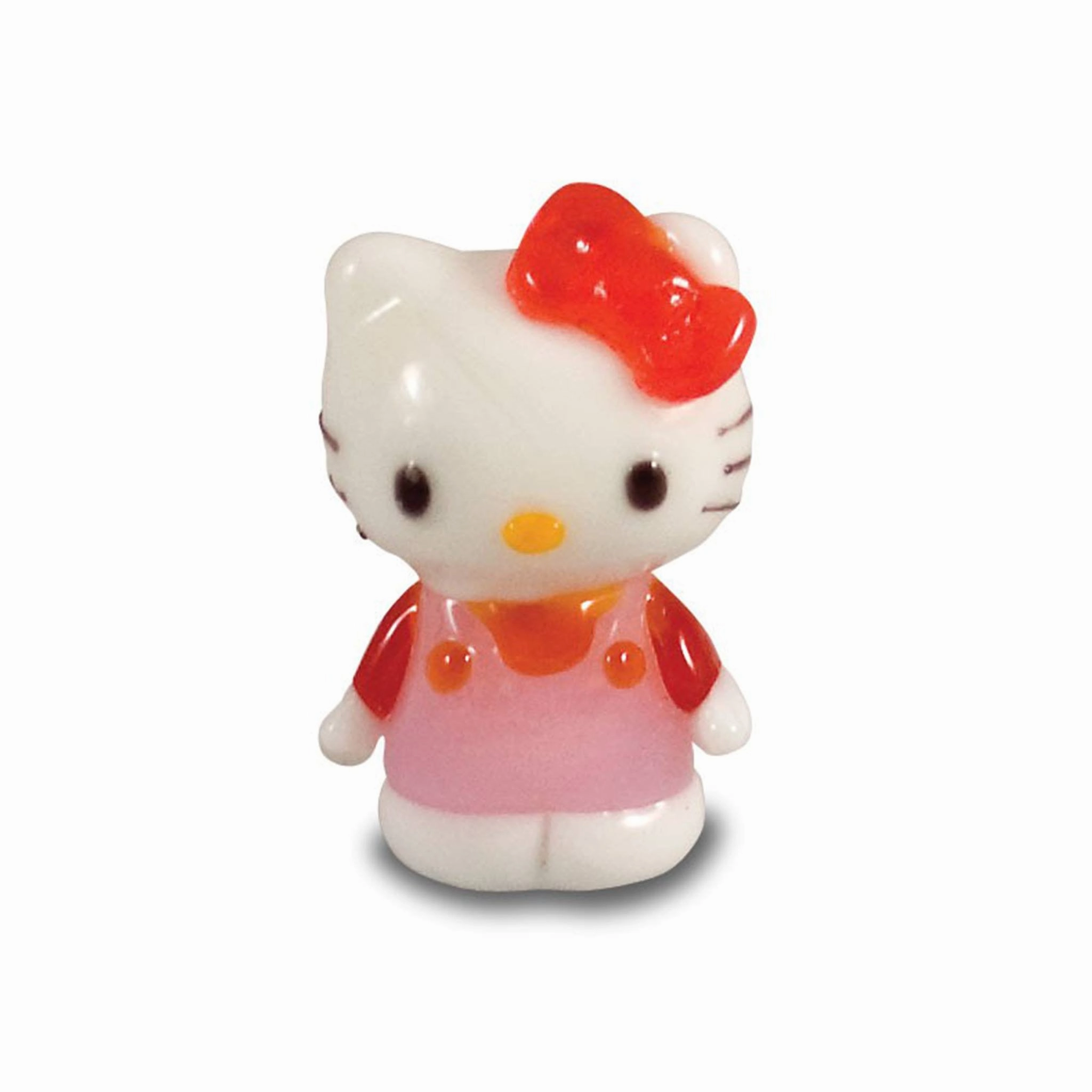 Hello Kitty - Pink Dress, Red Shirt, Standing Collectible Miniature Glass Figurine in Tynies Collector's Frame