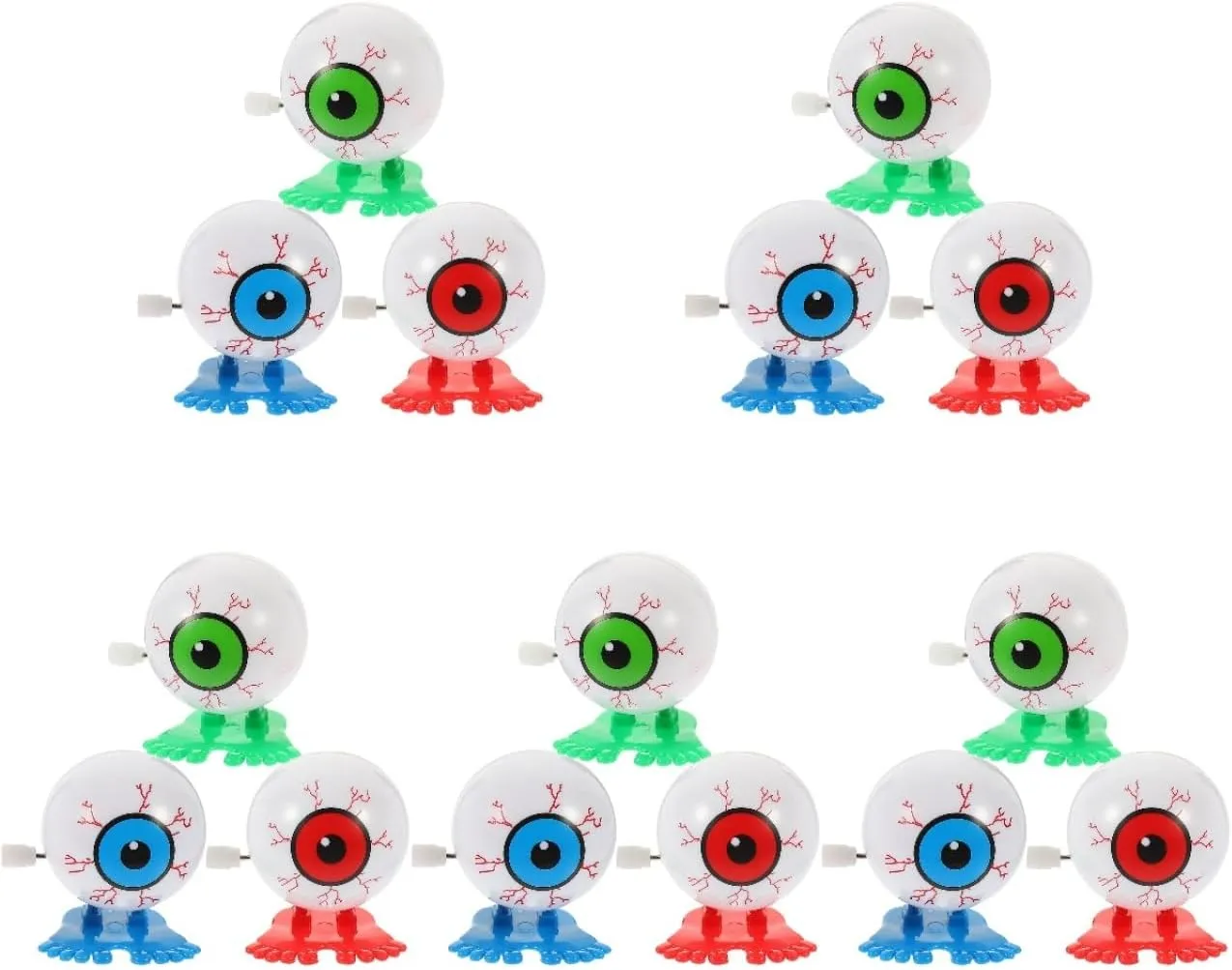 Hemoton 15pcs Eyeball Clockwork Toy Halloween Walking Eye Balls Wind Up Toy Eyeball Mini Jumping Walking Toys Goody Bag Fillers for Kids