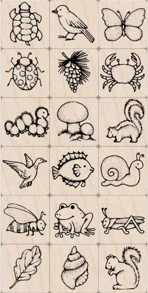 Hero Arts Ink 'n' Stamp Nature Stamps, Set of 18