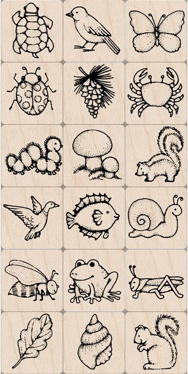 Hero Arts Ink 'n' Stamp Nature Stamps, Set of 18