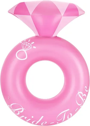 HeySplash Pool Floats, Inflatable Diamond Ring Pool Float, Large Engagement Ring Floatie for Bachelorette Party, Swim Tube River Lake Wedding Bride Stagette Decor Fun Toy Raft for Adults