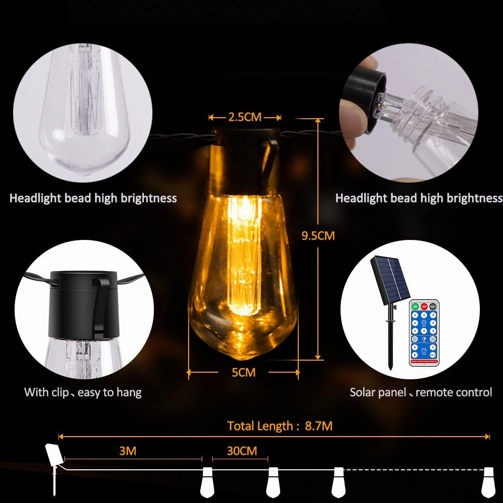 High brighter Solar String Lights