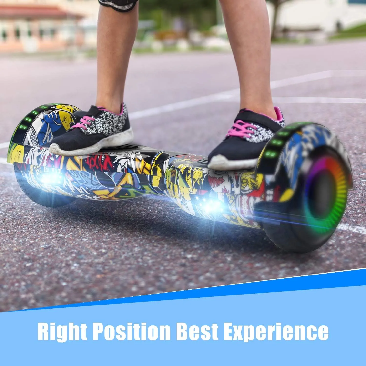 Hoverboard, 6.5 Inch Self Balancing Hoverboards with Bluetooth and Flashing LED Lights, Hover Board for Kids Teenagers