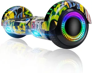 Hoverboard, 6.5 Inch Self Balancing Hoverboards with Bluetooth and Flashing LED Lights, Hover Board for Kids Teenagers