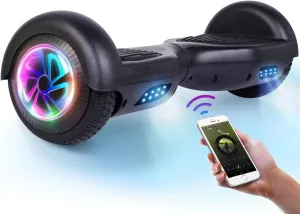 Hoverboard,6.5" Two-Wheel Self-Balancing Hover Board with Bluetooth Speakers and Fashion LED Lights for Kids and Adults