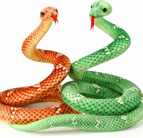 HyDren 2 Pcs Stuffed Snake Plush Animal Toys 80 Inch Giant Boa Constrictor Realistic Plush Snake Large Stuffed Animal for Kids Birthday Gift Prank Props Jungle Party Favors, Green and Yellow