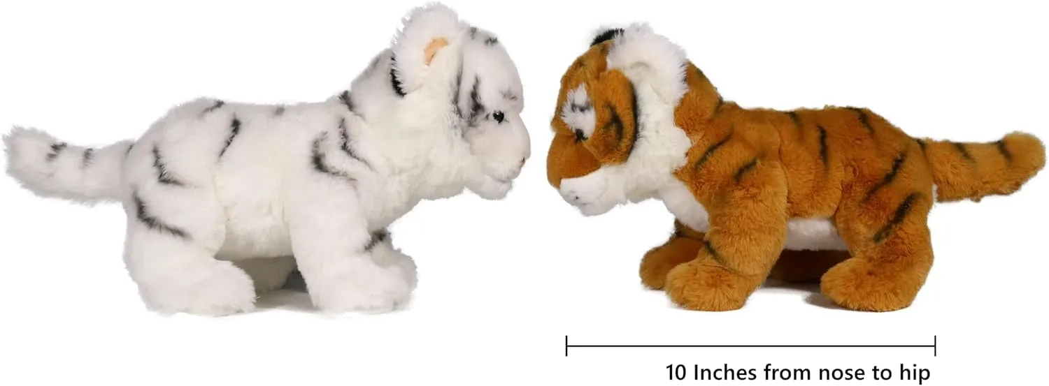 Ice King Bear Baby Tiger Stuffed Animal 10 Inches Cute Plush Toy (Pair)