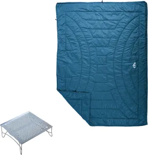 iClimb 1 3M Thinsulate Insulation Warm Camping Blanket and 1 Solo Mini Folding Table Bundle, Ultralight Compact for Solo Adult Outdoor Backpacking Beach Camping Concert