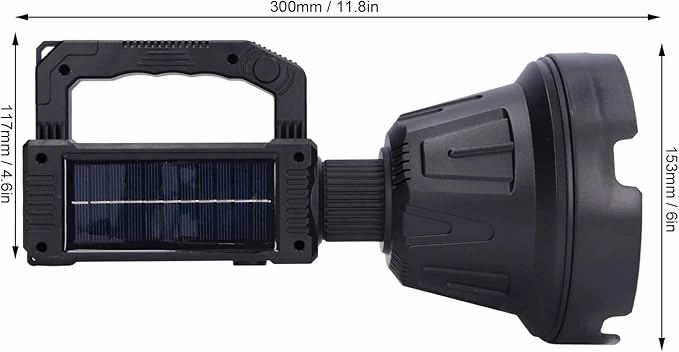 ICRPSTU Rechargeable Spotlight Waterproof LED Handheld Flashlight with 6 Lighting Modes for Adventure Travel Hiking Camping
