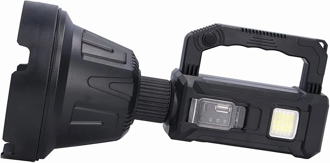 ICRPSTU Rechargeable Spotlight Waterproof LED Handheld Flashlight with 6 Lighting Modes for Adventure Travel Hiking Camping