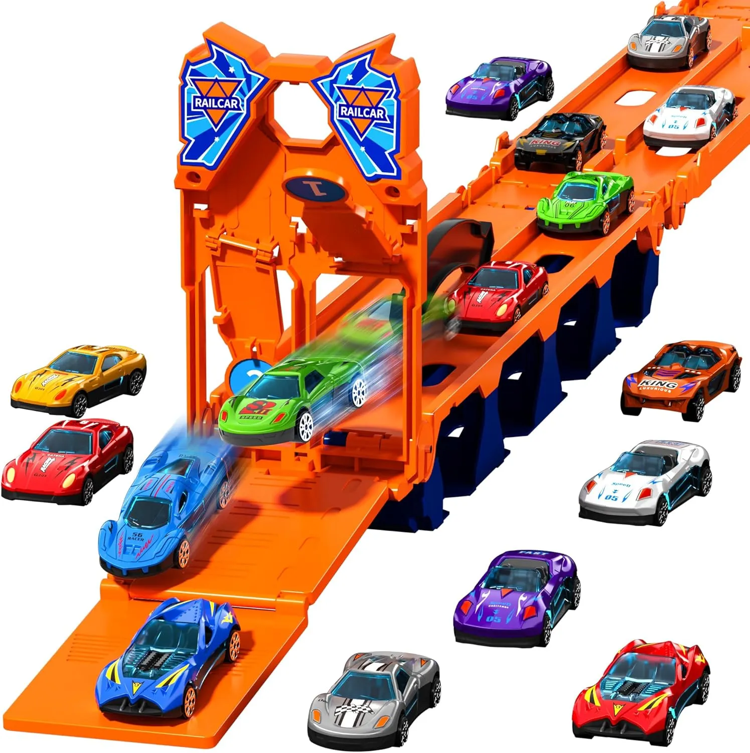 IHAHA 78 inches Transport Truck with 12pcs Die-Cast Cars Toys, Cars Toddler Toys Gifts for 3 4 5 6 7 Years Old Boys Girls Kids, Boys Toys Age 3-5 4-7