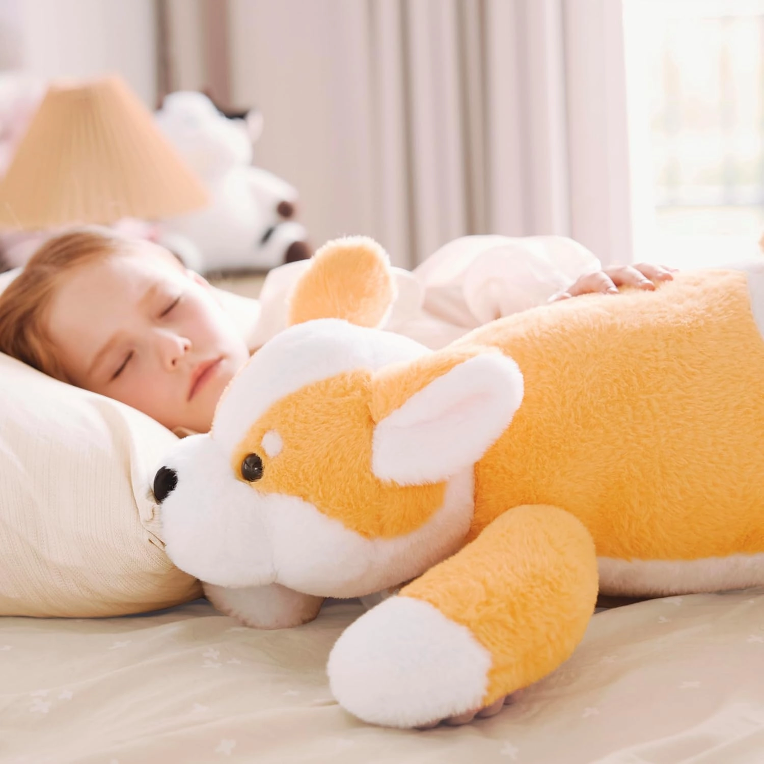 IKASA 5lbs Weighted Stuffed Animal Corgi Dog,26 inches Plush Toy Giant Large Big Jumbo Soft Puppy,Huge Size Cute Fat Plushie,Gift for Kids