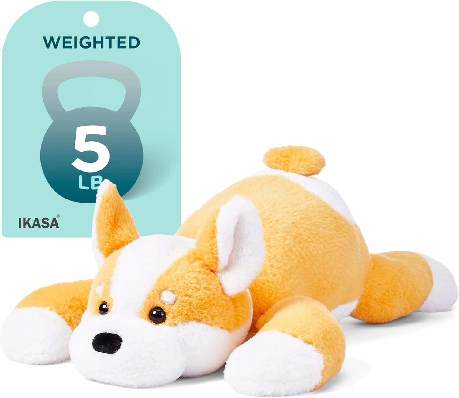 IKASA 5lbs Weighted Stuffed Animal Corgi Dog,26 inches Plush Toy Giant Large Big Jumbo Soft Puppy,Huge Size Cute Fat Plushie,Gift for Kids