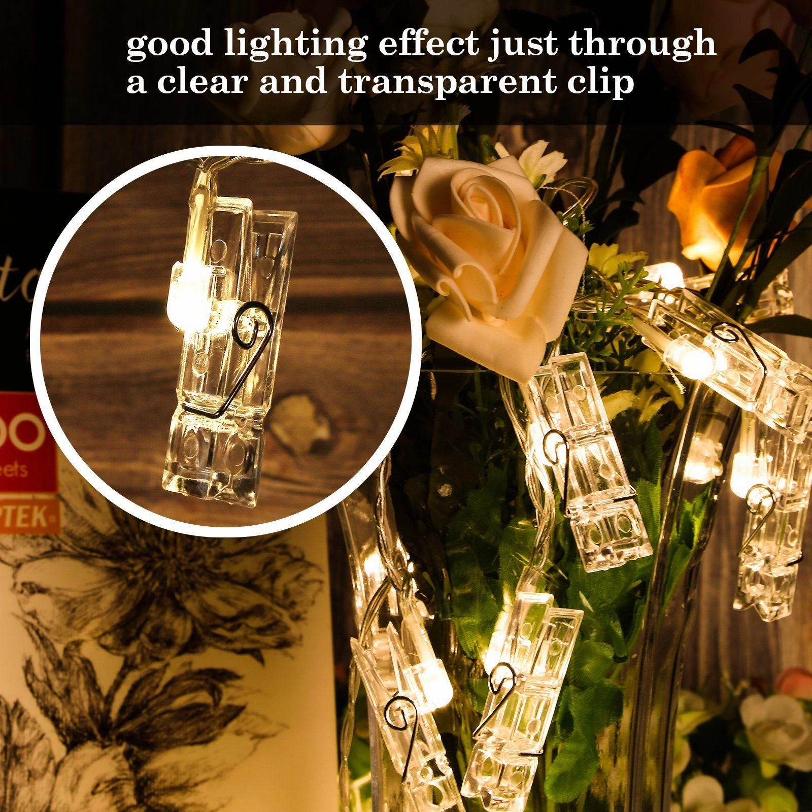 IMAGE 7ft 20 Photo Clips LED String Lights