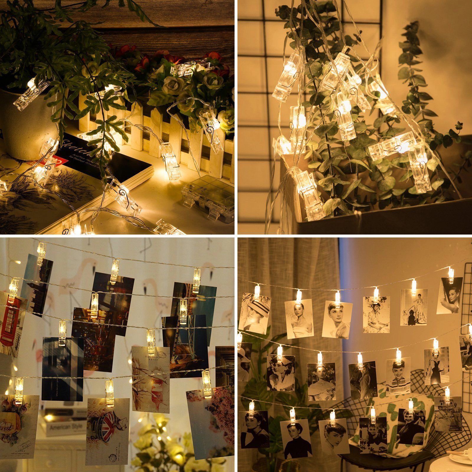 IMAGE 7ft 20 Photo Clips LED String Lights