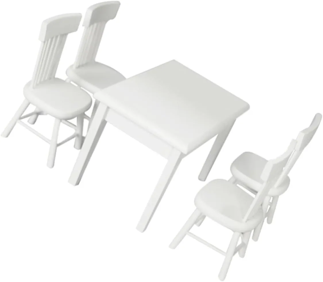 IMIKEYA 1set Miniature Dollhouse Furniture Set Wooden Table Chair Decor for Boys and Girls Playhouse Simulated Furniture for Creative Play for Fairy Gardens and DIY Projects