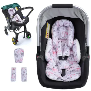 Infant Car Seat Insert, Ultra-Thick Carseat Head & Body Support for Infant, Adjustable Baby Car Seat Head Support with Strap Covers Set, Breathable Baby Car Seat Cushion for Stroller, Swing