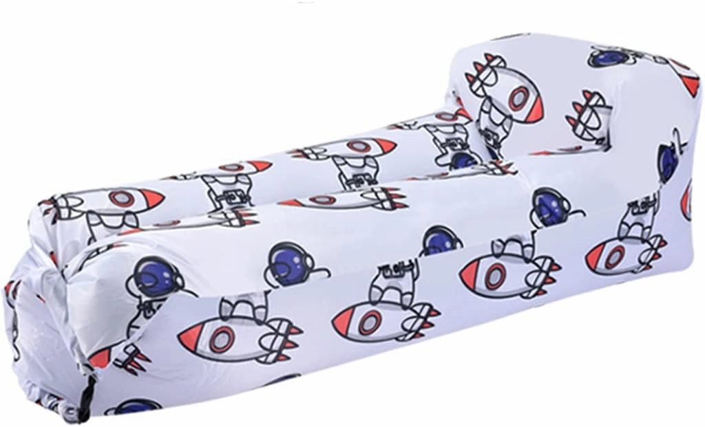 Inflatable Lounger Air Sofa Cute and Funny Cartoon Pattern Inflatable Couch, Music Festival Park Easy to Use Air Hammock, Stable and Easy to Set Up, Bearing 250kg/551.2lb