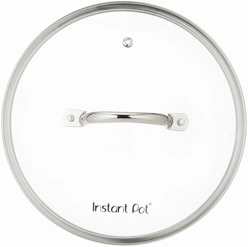Instant Pot Tempered Glass Lid, 10.2-In, 8-Qt, Cooking Pot Lid, Stainless Steel Handle and Rim, Clear