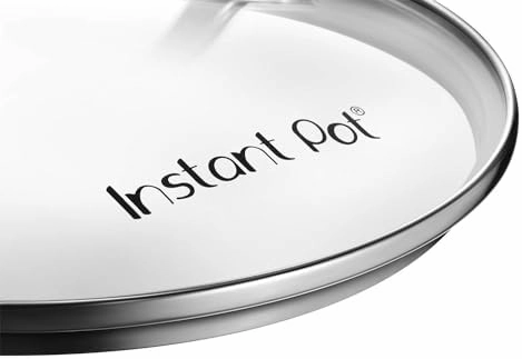 Instant Pot Tempered Glass Lid, 10.2-In, 8-Qt, Cooking Pot Lid, Stainless Steel Handle and Rim, Clear