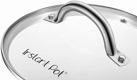 Instant Pot Tempered Glass Lid, 10.2-In, 8-Qt, Cooking Pot Lid, Stainless Steel Handle and Rim, Clear