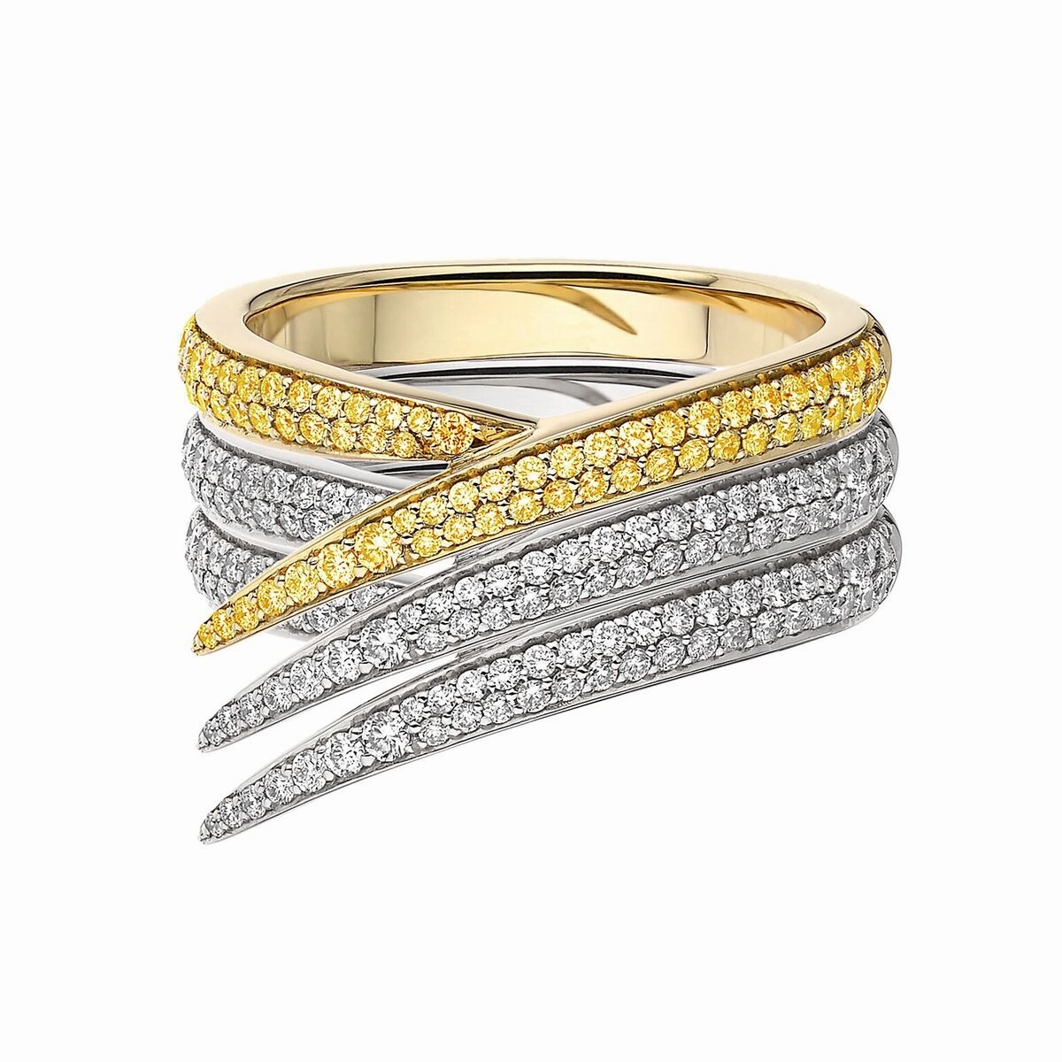Interlocking Single Ring - 18ct Yellow Gold & Yellow Sapphire