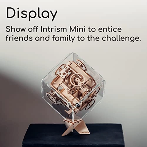 Intrism Mini - 3D Puzzle & Wooden Marble Maze for Kids & Adults, Ages 12 , Labyrinth Gravity Maze Game - Brain Teaser Gift, 6" Maze Cube Puzzle Box
