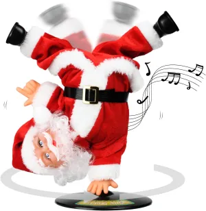 Inverted Rotating Dancing and Singing Santa Claus Plush Toy,Electric Santa Animated Christmas Decorations for Kids