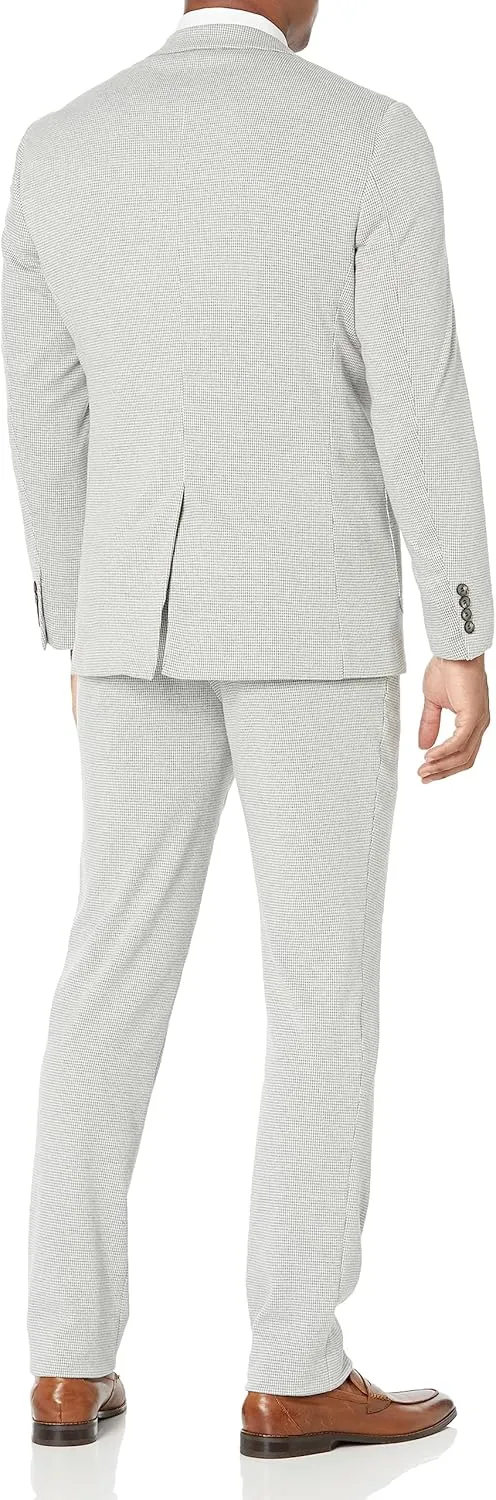 Isaac Mizrahi Men's Slim Fit Mini-Houndstooth Jacket and Pant Suit Set