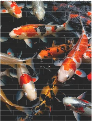 Japan Fancy Koi Carp Fishes Building Block Puzzle Personalized Building Bricks Block Puzzle Building Family Keepsake DIY Brick Block Puzzles Valentine's Day Gifts for Home Decor Brick Puzzle