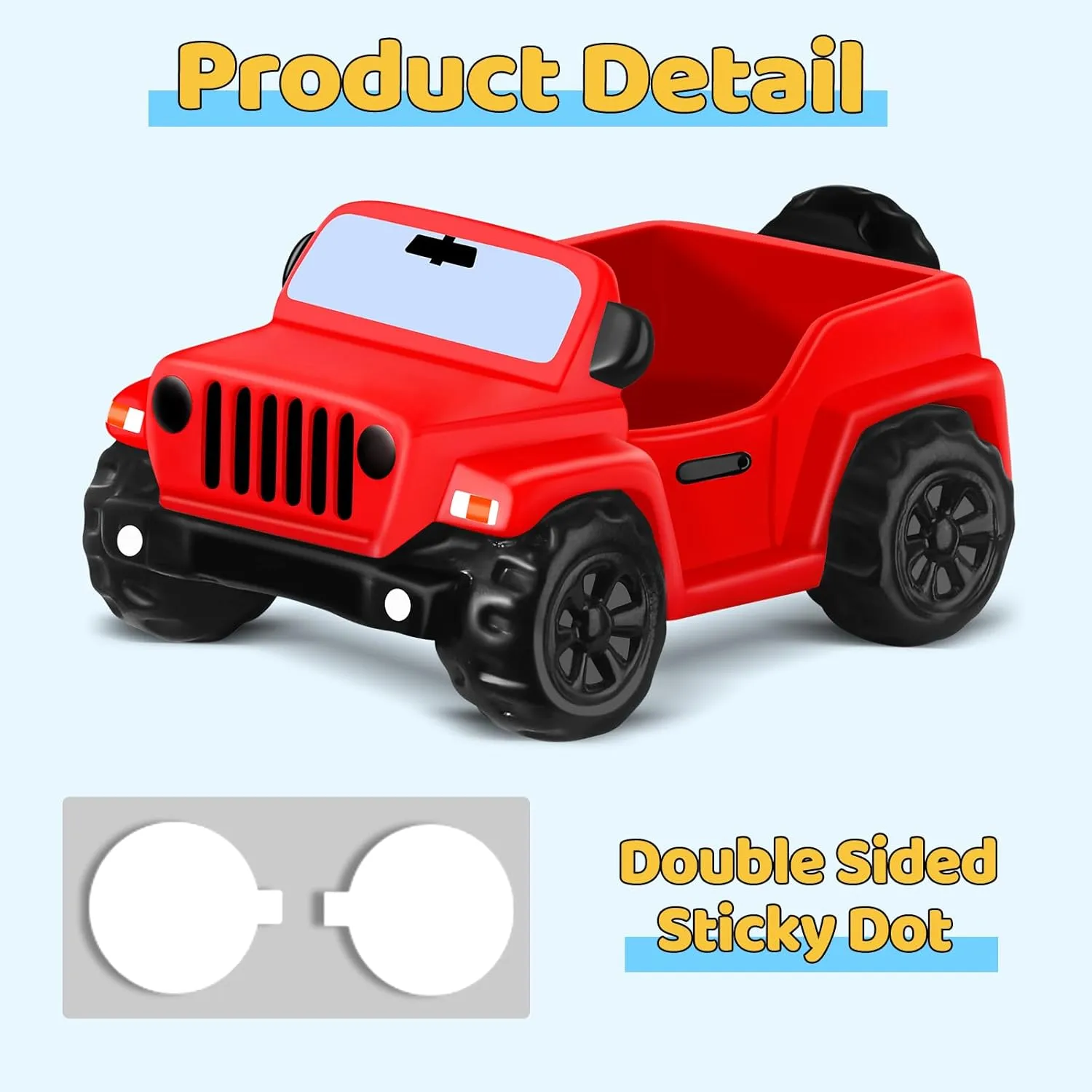 Jeep for Rubber Ducks, 3.5 Inch Jeep Toy Match Most 2 in Rubber Ducks, Jeep Toy for Jeep Dashboard Decorations Accessory Jeep Duck Collection, Summer Party Favor, Birthday Gifts (Red)