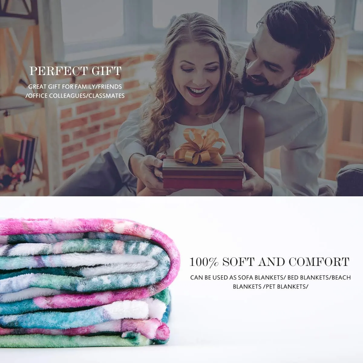 Jekeno Pug Gifts for Pug Lovers, Dog Themed Blanket for Adults Kids, Dog Mom Gifts for Women Men, Decor for Sofa Chair Bed Travelling Camping