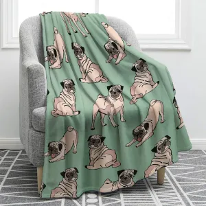 Jekeno Pug Gifts for Pug Lovers, Dog Themed Blanket for Adults Kids, Dog Mom Gifts for Women Men, Decor for Sofa Chair Bed Travelling Camping