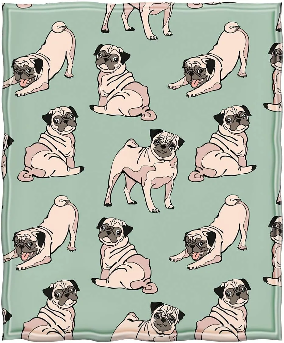 Jekeno Pug Gifts for Pug Lovers, Dog Themed Blanket for Adults Kids, Dog Mom Gifts for Women Men, Decor for Sofa Chair Bed Travelling Camping