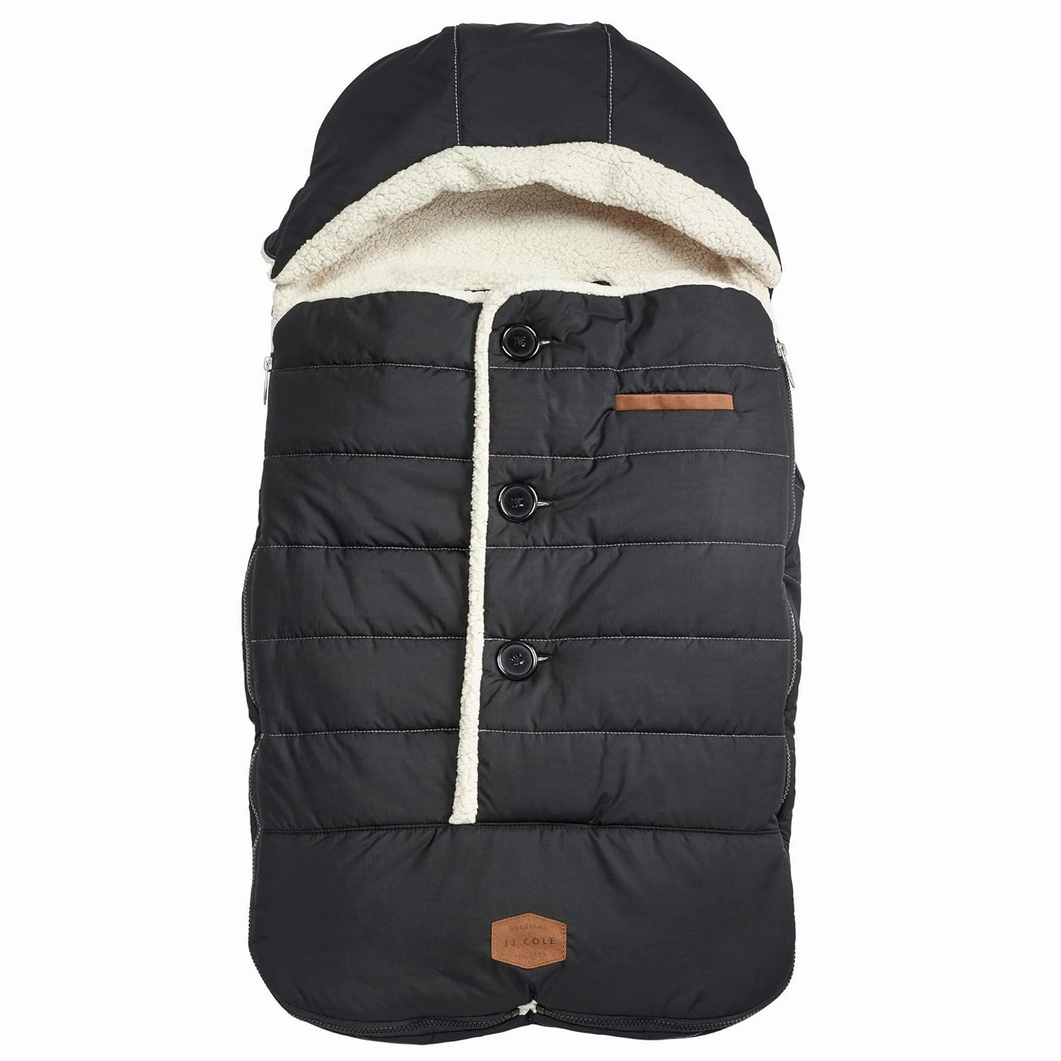 JJ Cole Bundle Me Winter Toddler Car Seat Cover and Bunting Bag - Urban - Weather Resistant Baby Carrier Cover - Winter Baby Essentials - Black