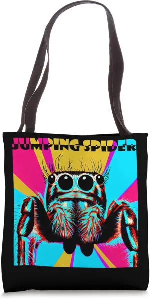 Jumping spider, jumping spider, andy warhole style, saying Tote Bag
