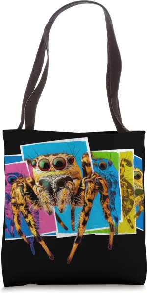 Jumping spider, jumping spiders, andy warhole style, saying Tote Bag
