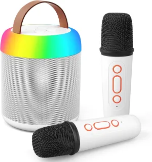 Karaoke Microphone Machine with 2 Drivers for Kids Adults, Toy for Girls Boys Ages 3, 4, 5, 6, 7, 8, 9, 10, 11, 12  Years Old, Portable Bluetooth Speaker Christmas Birthday Gift Stocking Stuffer