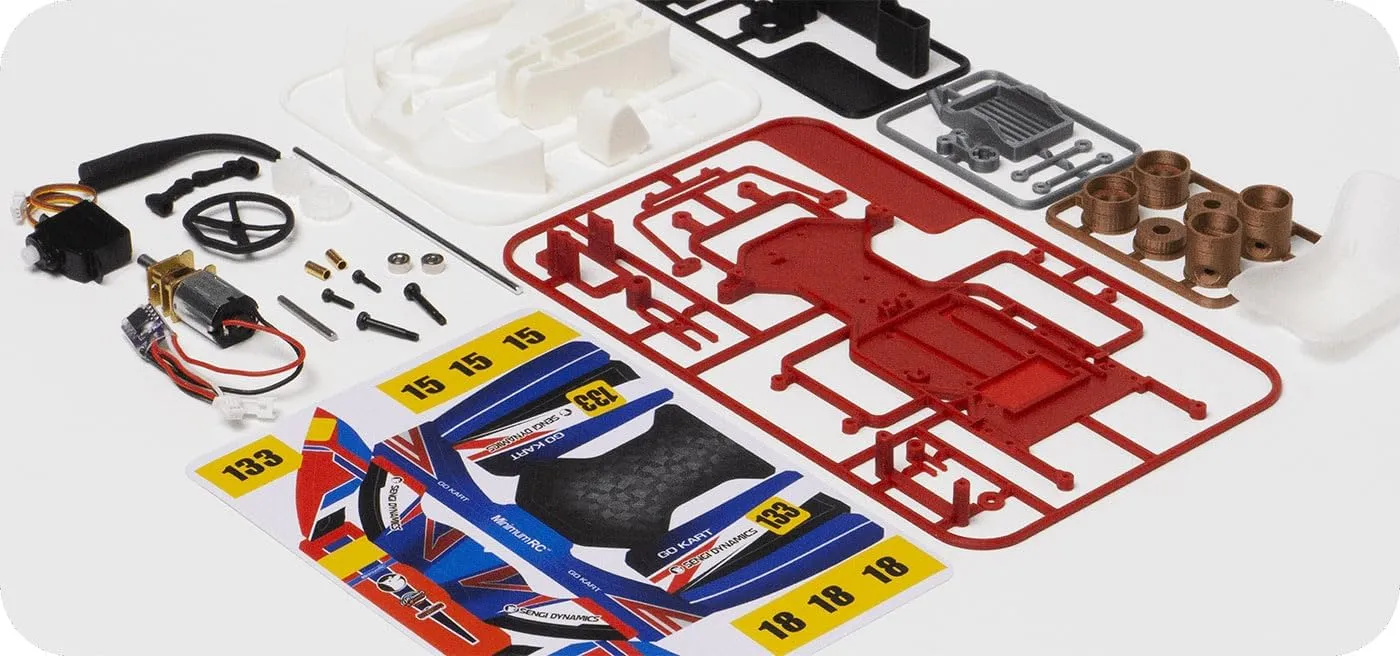 Kart-80 1/32 RC Drift Car for Adults, 2.4G Mini RC Kart Assembly Model Kit, Remote Control Karting Drift Remote Control Car 3D Puzzle Kit, RC Racing Car RC Vehicle Toy Gift