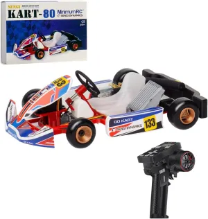 Kart-80 1/32 RC Drift Car for Adults, 2.4G Mini RC Kart Assembly Model Kit with Remote Control, 3Batteries, Remote Control Karting Remote Control Car RC Racing Car RC Vehicle Gift