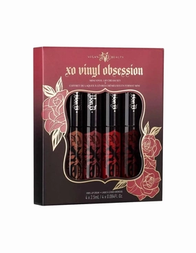 Kat Von D Mini XO Vinyl Lip Creme Lip Gloss Liquid Lipstick Obsession Set - Blossom, Carnation, Tulip, Hollyhock