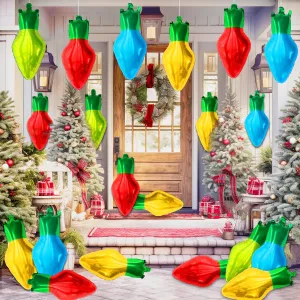 KatchOn, Multicolored Christmas Light Balloons - Large 18x10 Inch, Pack of 100 | Christmas Bulb Balloon for Christmas Party Decorations | Inflatable Christmas Light Bulbs, Christmas Led Balloons