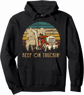 Keep On Trucking Cute Rock Music 70s Throwback Vintage Style Pullover Hoodie