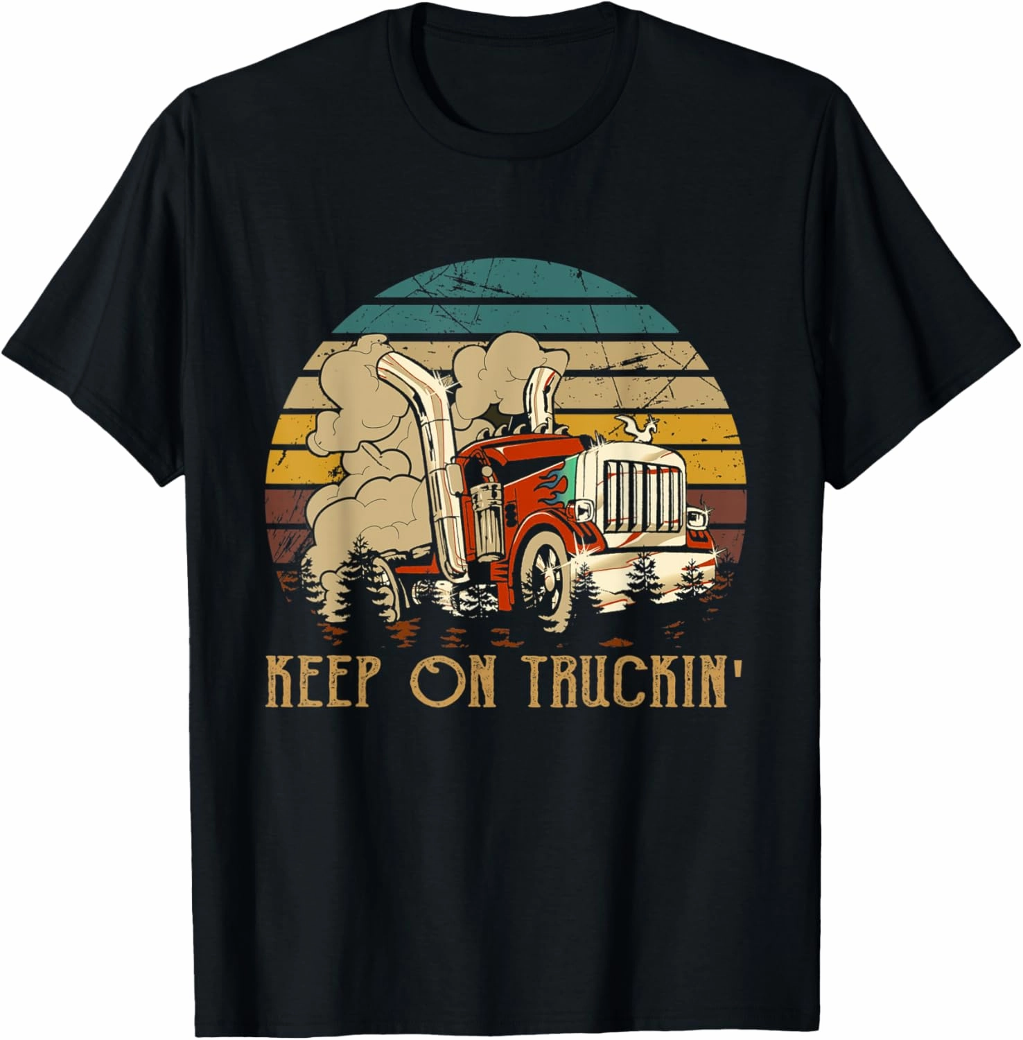 Keep On Trucking Cute Rock Music 70s Throwback Vintage Style T-Shirt