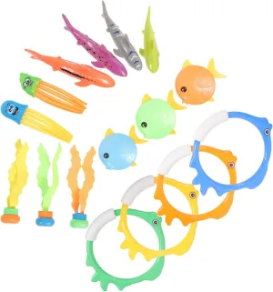 KESYOO 1Set Diving for Pool Fun Underwater Collection Sharks Seaweeds Fish Jellyfish Diving Sticks Rings Swimming Accessories