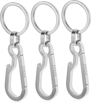 Keychain Carabiner Clip Keyring Clip Titanium Carabiner Keychain Beer Opener Present Set