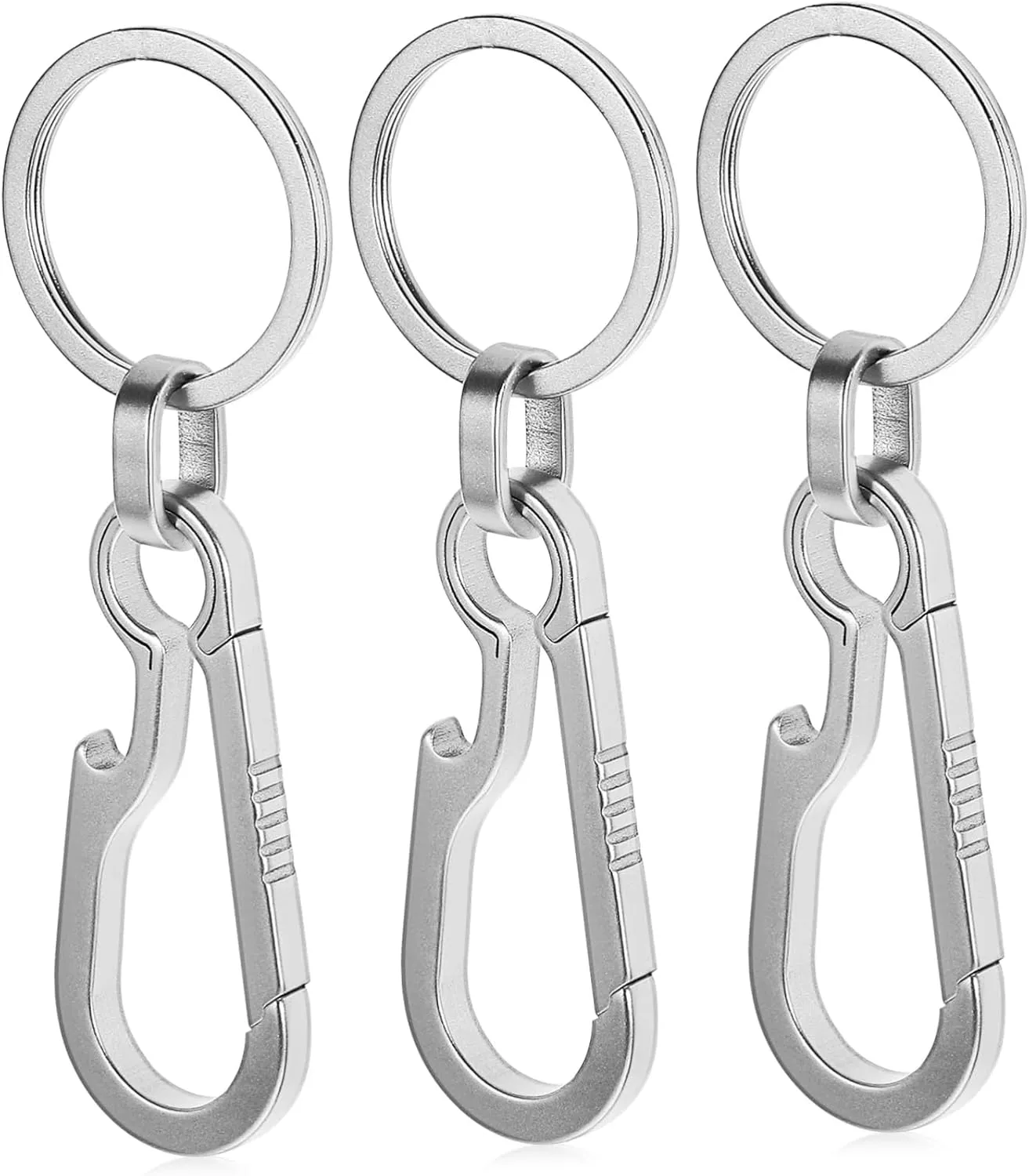 Keychain Carabiner Clip Keyring Clip Titanium Carabiner Keychain Beer Opener Present Set